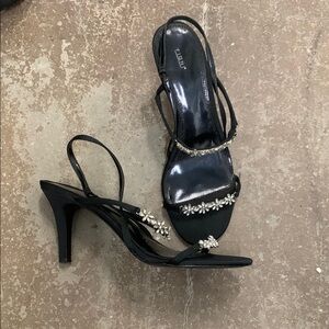 Vintage Fiona flower embellished Black Stiletto Heels